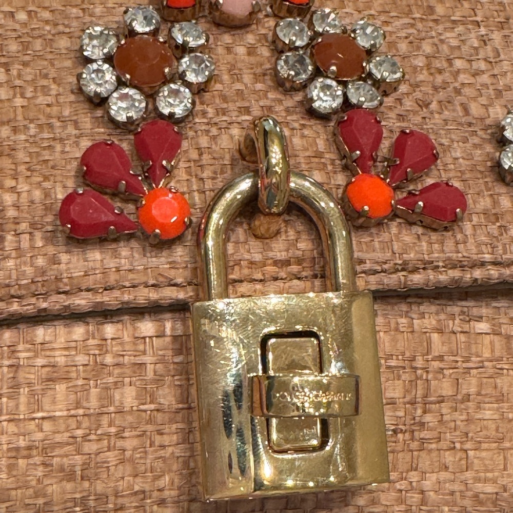 Dolce & Gabbana Raffia Crystal Embellished Shoulder Bag - Picture 4 of 17